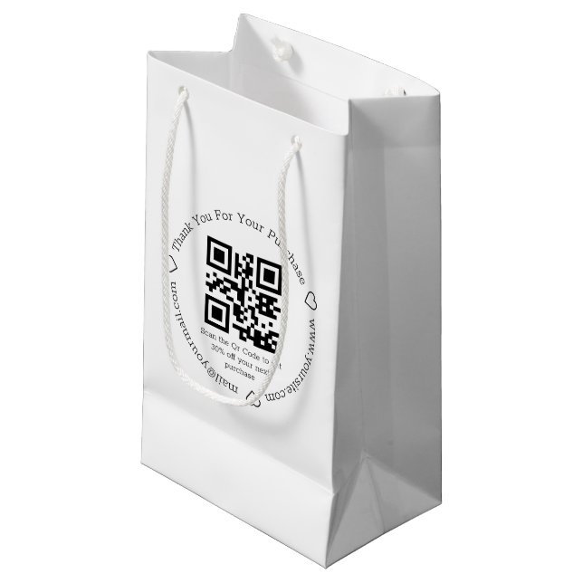 Bolsa De Regalo Pequeña código qr de agradecimiento empresarial elegante (Angulo Anverso)
