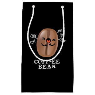Bolsa De Regalo Pequeña Coff-ee Funny Coughee Coffee Bean Pun Dark BG