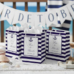 Bolsa De Regalo Pequeña Colección de Bodas de franjas de la marina de infl<br><div class="desc">Colección de Bodas de franjas de la Marina de los Anchores Náuticos - Bolsas de regalo</div>