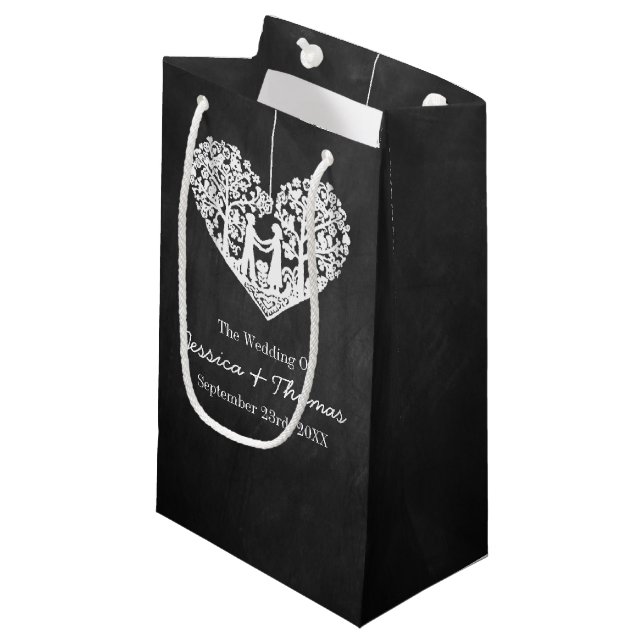 Bolsa De Regalo Pequeña Colección de Bodas de tablero de cuadros colgantes (Angulo Anverso)