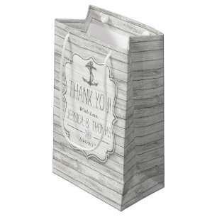 Bolsa De Regalo Pequeña Colección Nautical Whitewashed Wood Beach Wedding