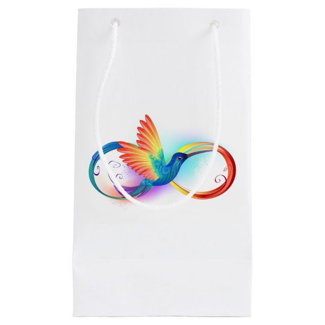 Bolsa De Regalo Pequeña Colibrí arcoiris con símbolo Infinity (Anverso)