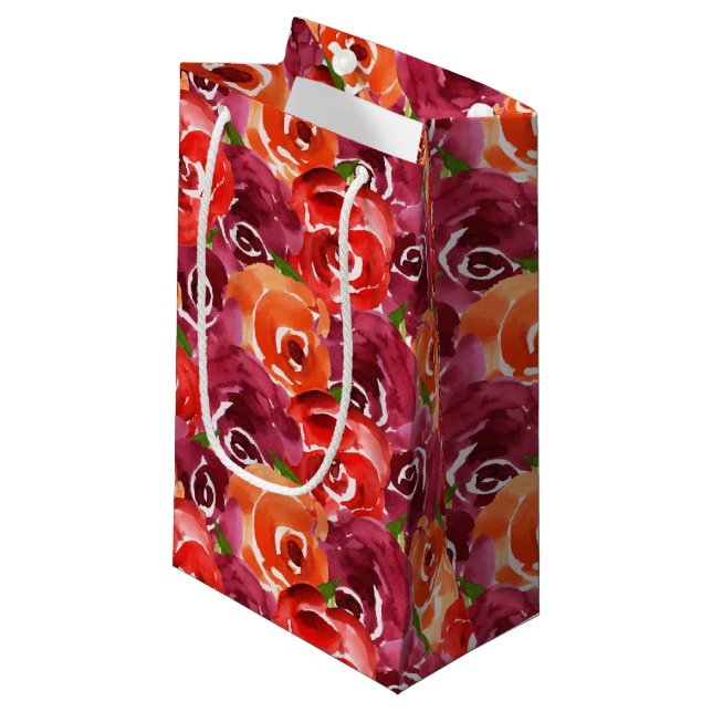 Bolsa De Regalo Pequeña Collage floral acuarela (Angulo Anverso)