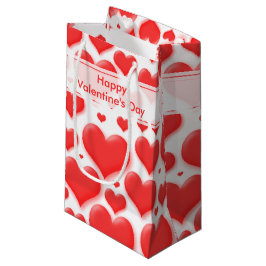 Bolsa De Regalo Pequeña Collage inconsútil del corazón rojo al azar de la