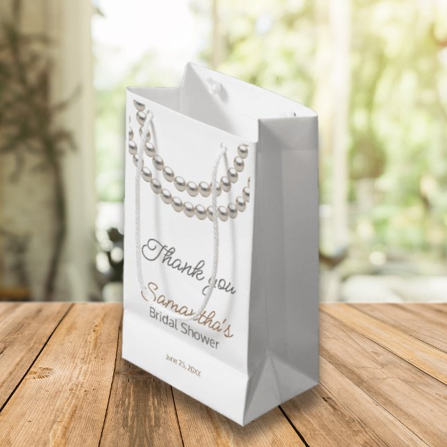 Bolsa De Regalo Pequeña Collar de perlas elegante para ducha de novia  (Subido por el creador)