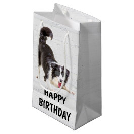 Bolsa De Regalo Pequeña Collie de borde de cumpleaños con gafas de sol