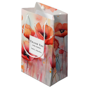 Bolsa De Regalo Pequeña Colores de agua rojos en un campo Gracias