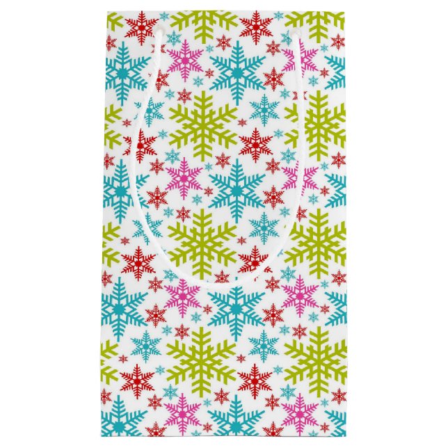 Bolsa De Regalo Pequeña Colorful Retro Snowflakes Christmas (Anverso)