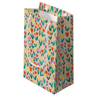 Bolsa De Regalo Pequeña Colorful Tulip Pattern Cute Floral Spring