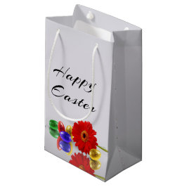 Bolsa De Regalo Pequeña Coloridos huevos felices de Pascua con Gerbera