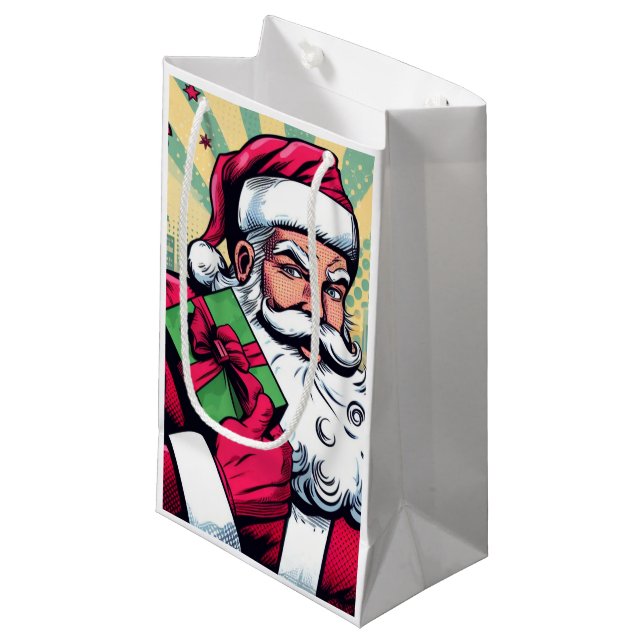 Bolsa De Regalo Pequeña Comic book Santa/Navidades (Angulo Anverso)
