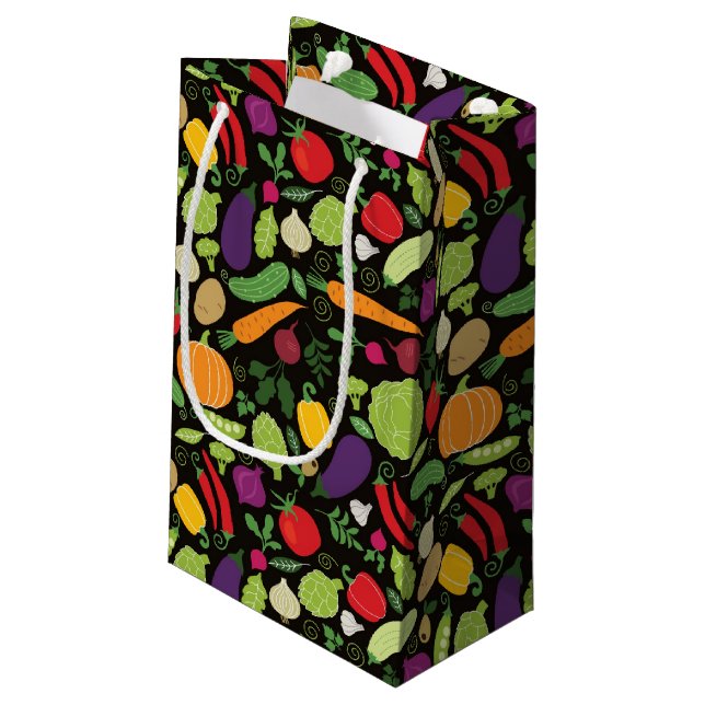 Bolsa De Regalo Pequeña Comida en un fondo negro (Angulo reverso)