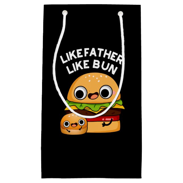 Bolsa De Regalo Pequeña Como padre como Bun Funny Food Pun Dark BG (Anverso)