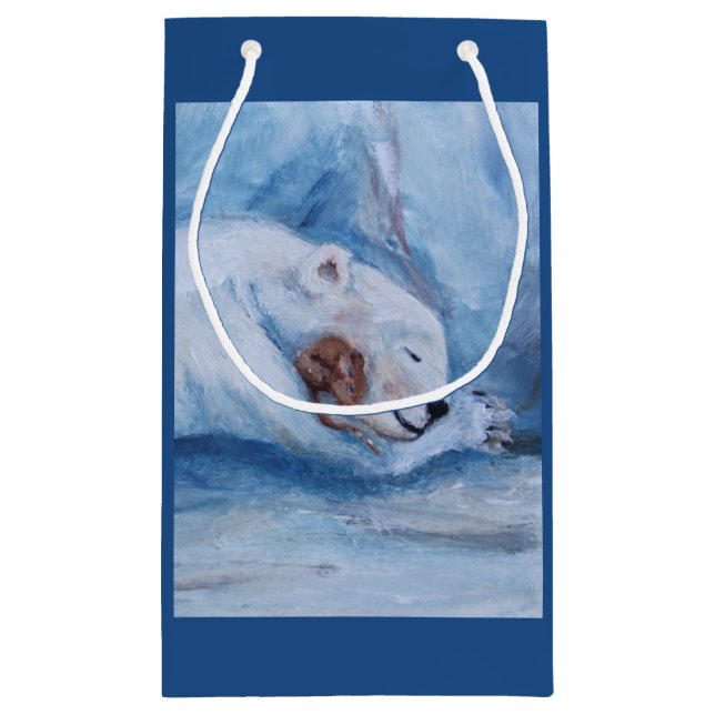 Bolsa De Regalo Pequeña Compinches durmientes oso y ratón (Reverso)