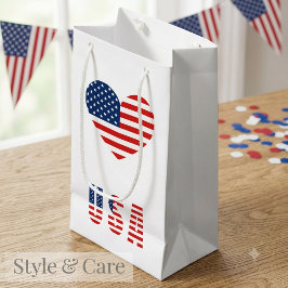 Bolsa de regalo pequeña con bandera de EE. UU. y c