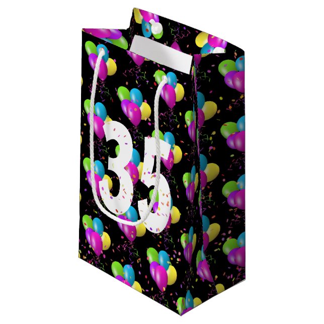 Bolsa de regalo pequeña con globos y confeti para  (Angulo Anverso)