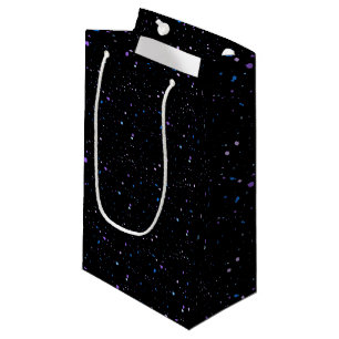 Bolsa de regalo pequeña con manchas de tinta azul