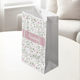Bolsa de regalo pequeña con monograma de acuarela