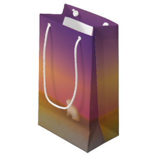 Bolsa De Regalo Pequeña Conejito blanco lindo en colina de hierba al amane