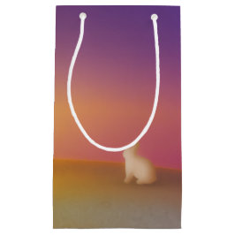 Bolsa De Regalo Pequeña Conejito blanco lindo en colina de hierba al amane