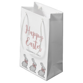 Bolsa De Regalo Pequeña Conejito Rosa Lindo Feliz Pascua