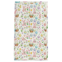 Conejo de Pascua caprichoso pastel y patrón floral