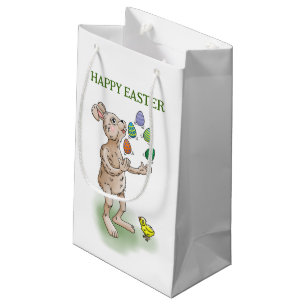 Bolsa De Regalo Pequeña Conejo de Pascua haciendo malabares