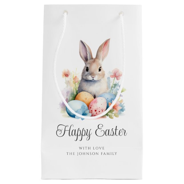 Bolsa De Regalo Pequeña Conejo lindo Feliz Pascua (Anverso)