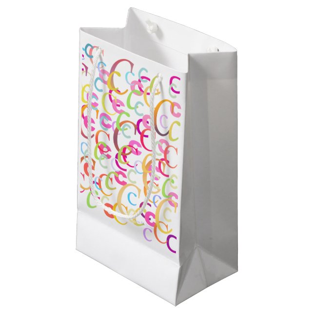 Bolsa De Regalo Pequeña Confeti de Letras "C" (Angulo Anverso)