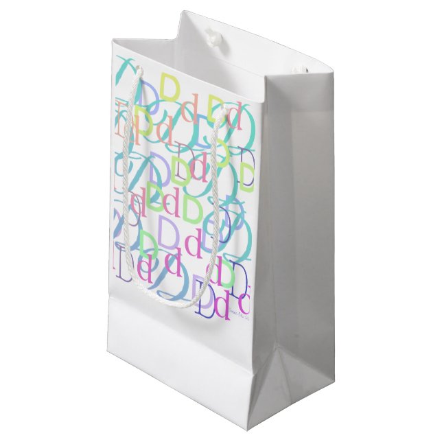Bolsa De Regalo Pequeña Confeti de Letras "D" (Angulo Anverso)