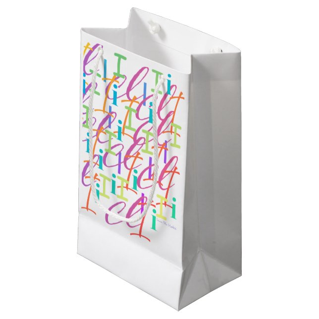 Bolsa De Regalo Pequeña Confeti de Letras "I" (Angulo Anverso)