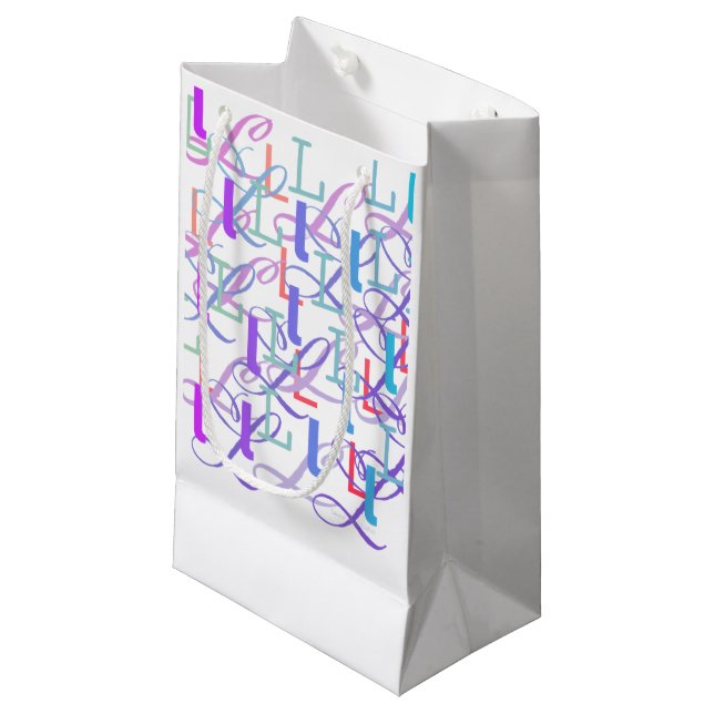 Bolsa De Regalo Pequeña Confeti de Letras "L" (Angulo Anverso)