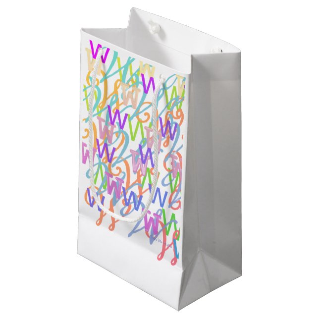 Bolsa De Regalo Pequeña Confeti de Letras "W" (Angulo Anverso)