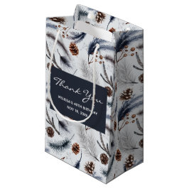 Bolsa De Regalo Pequeña Conos de pino y agujas de pino patrón de invierno