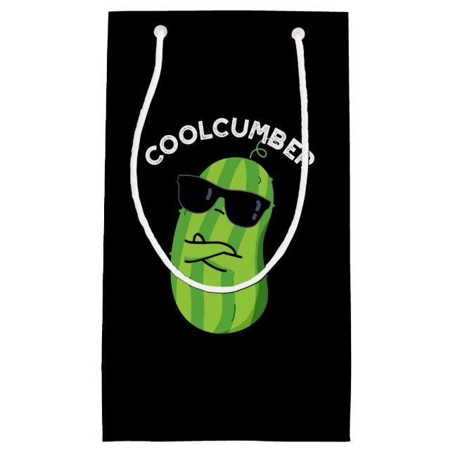 Bolsa De Regalo Pequeña Coolcumber Funny Veggie Cucumber Pun Dark BG (Anverso)