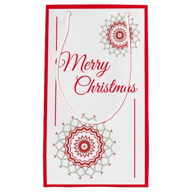 Bolsa De Regalo Pequeña Copo de nieve del medallón clásico (Anverso)