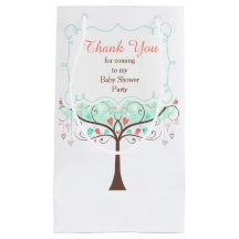 Coral y menta Agradecimiento de Baby Shower Floral