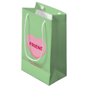 Bolsa De Regalo Pequeña Corazón de la conversación de color rosa verde ami