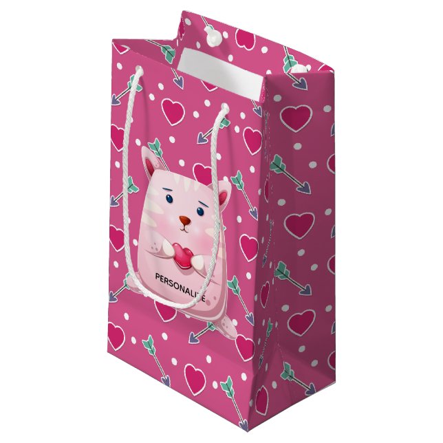 Bolsa De Regalo Pequeña Corazón gatito (Angulo Anverso)