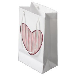 Bolsa De Regalo Pequeña Corazón Rayado