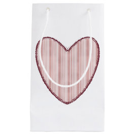 Bolsa De Regalo Pequeña Corazón Rayado
