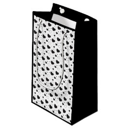 Bolsa De Regalo Pequeña Corazones brillantes negros lindo patrón romántico