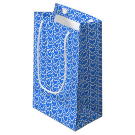 BOLSA DE REGALO PEQUEÑA CORAZONES DÍA DE SAN VALENTÍN AZULES Y BLANCOS LUM