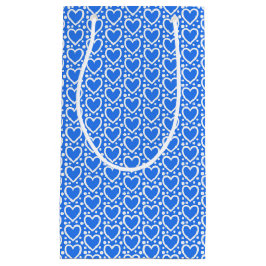 BOLSA DE REGALO PEQUEÑA CORAZONES DÍA DE SAN VALENTÍN AZULES Y BLANCOS LUM