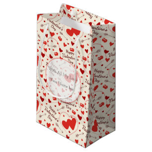 Bolsa De Regalo Pequeña corazones en valentina roja y blanca