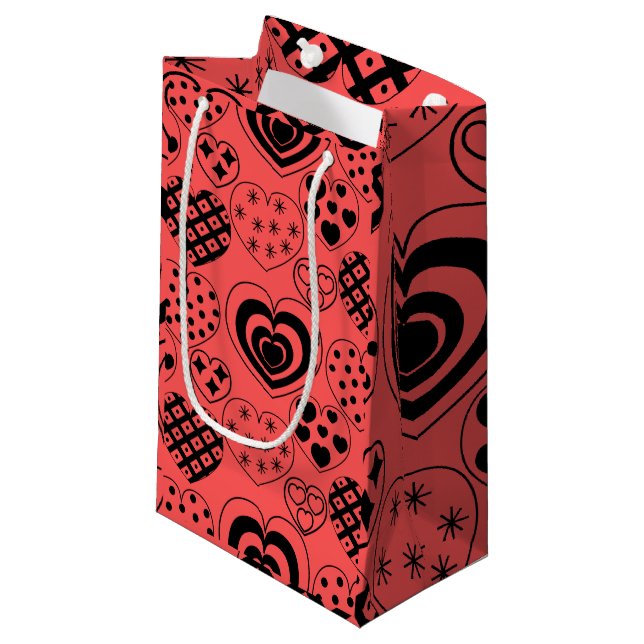 Bolsa De Regalo Pequeña Corazones repetitivos (Angulo Anverso)