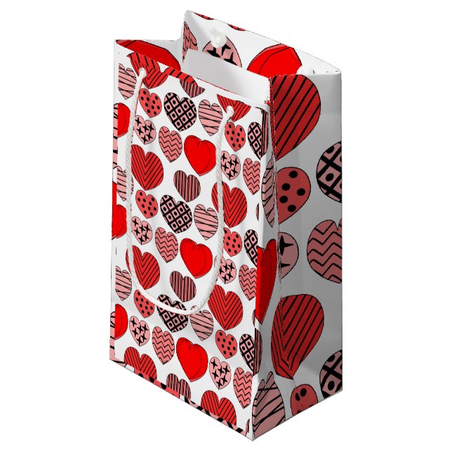 Bolsa De Regalo Pequeña Corazones repetitivos (Angulo Anverso)
