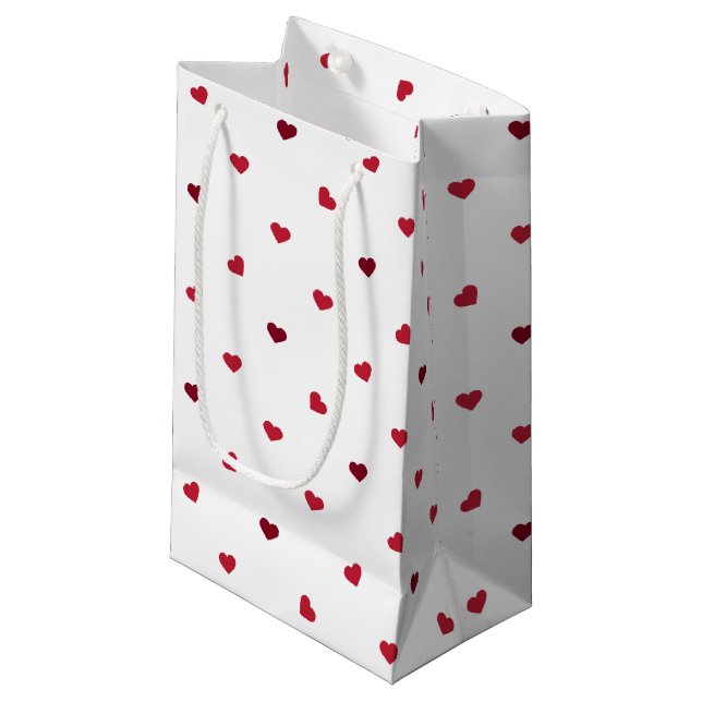 Bolsa De Regalo Pequeña Corazones rojos (Angulo Anverso)