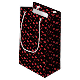 Bolsa De Regalo Pequeña Corazones rojos apasionados brillantes, patrón rom