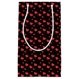 Bolsa De Regalo Pequeña Corazones rojos apasionados brillantes, patrón rom